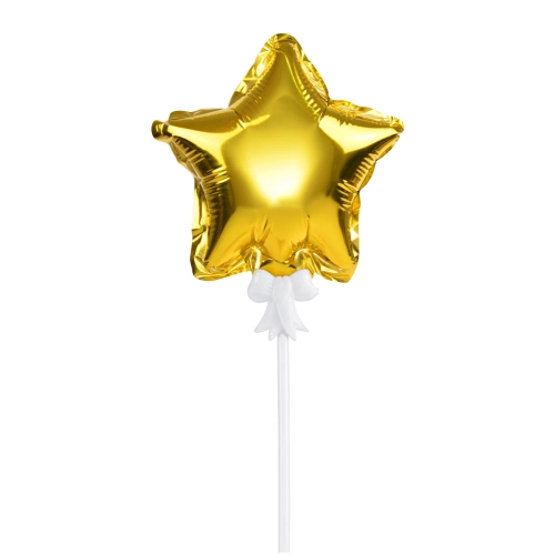 Balon foliowy na patyku gwiazdka złota